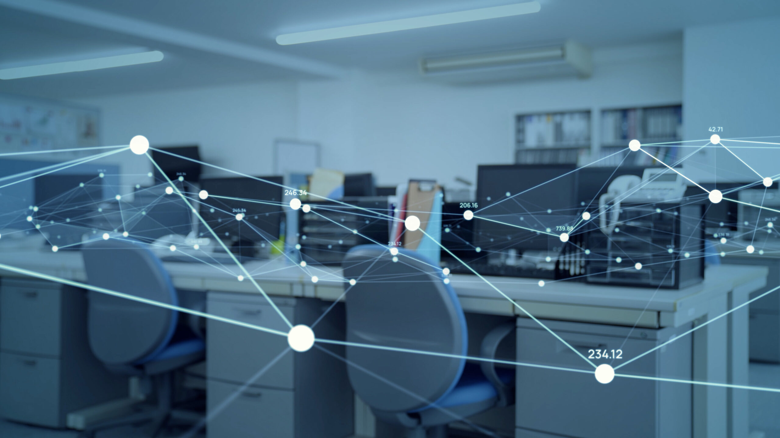Modern,Office,And,Communication,Network,Concept.,Smart,Office.,Iot,(internet